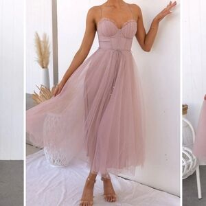 Elegant Pink Midi Dress